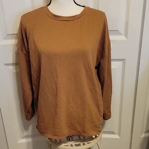 Set The Stage Brown  Long Sleeve Top Xl
